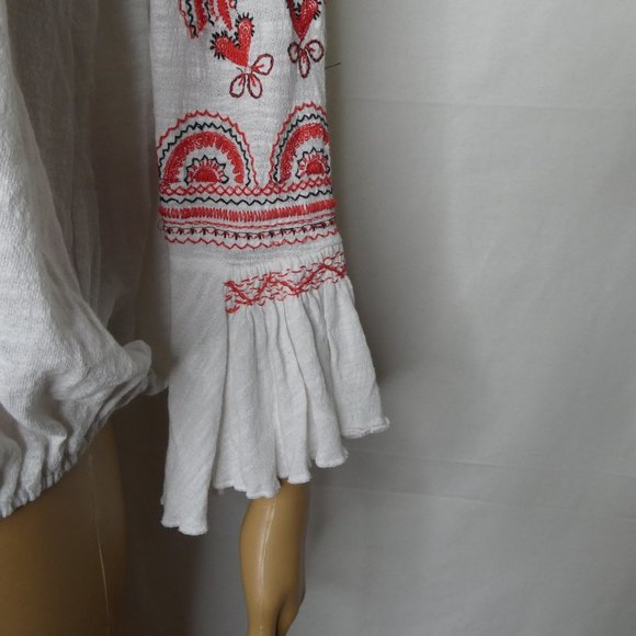 Free People Chiquita Boho Embroidered Top Peasant - Picture 4 of 11